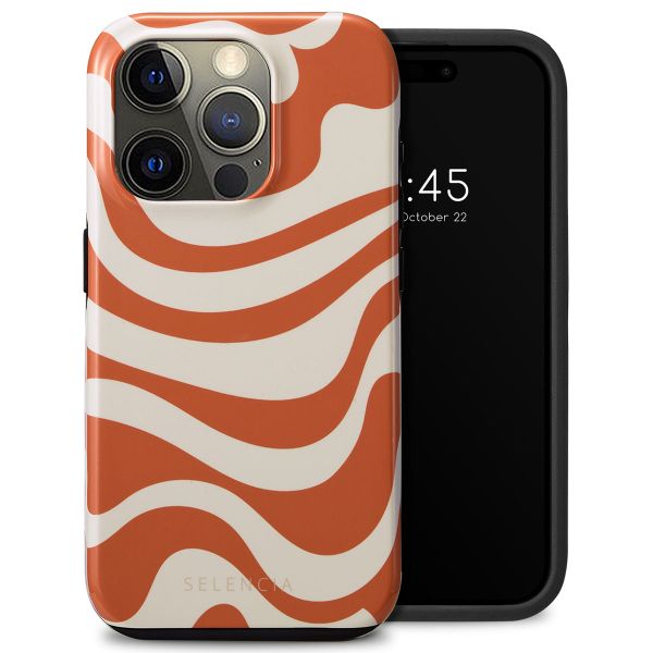 Selencia Vivid Tough Back Cover für das iPhone 15 Pro - Dream Swirl Orange