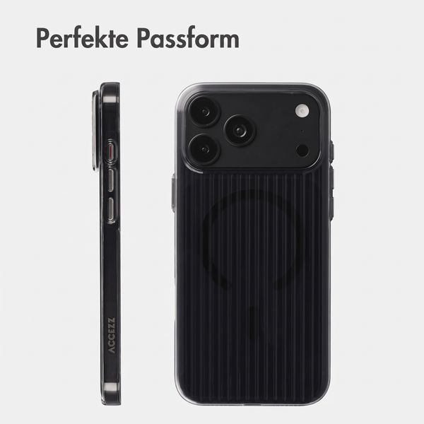Accezz Lite Backcover mit MagSafe | Fluted | Apple iPhone 18 Pro / 17 Pro - Schwarz