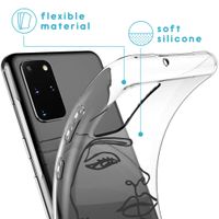 imoshion Design Hülle Galaxy S20 Plus - Abstraktes Gesicht - Schwarz