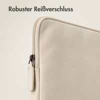 Accezz Leather Laptop Hülle mit Reißverschluss 15-16 Zoll - Laptop Sleeve - Beige