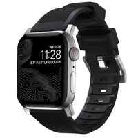 Nomad Robustes Armband FKM für die Apple Watch Series 1 bis 10 / SE / Ultra (2) (44/45/46/49 mm) - Silber/Schwarz