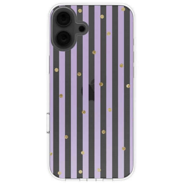 imoshion  Design Hülle für das iPhone 16 - Sparkle Lines Lavender