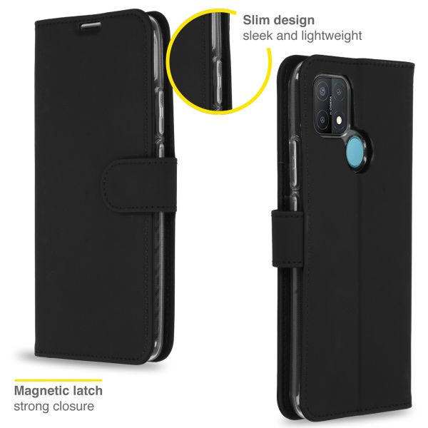 Accezz Wallet TPU Klapphülle Oppo A15 - Schwarz