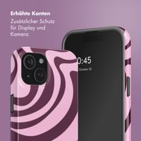 Selencia Vivid Back Cover Apple iPhone 15 - Wavy Swirl Pink Plum