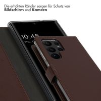 Selencia Echtleder Klapphülle für das Samsung Galaxy S23 Ultra - Braun