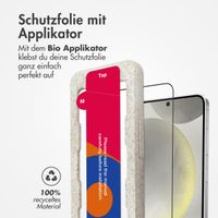 Accezz Vollflächige Schutzfolie aus gehärtetem Glas mit Applikator für das Samsung Galaxy S24 - Transparent