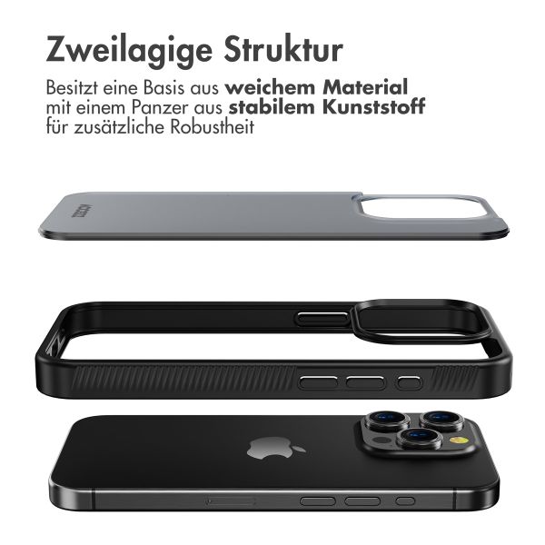 Accezz Rugged Frosted Back Cover für das iPhone 15 Pro - Schwarz