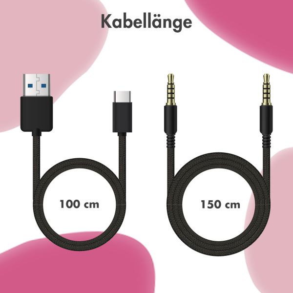 imoshion Kabellose Kinderkopfhörer Unicorn LED Light - Dezibelbegrenzer - Mit AUX-Kabel - Pink / Hot Pink