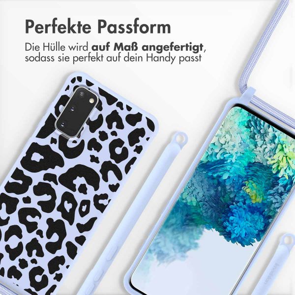 imoshion SilikonHülle design mit Band Samsung Galaxy S20 - Animal Lila