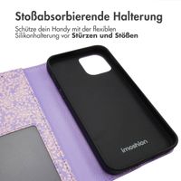 imoshion ﻿Design Klapphülle für das iPhone 12 (Pro) - Purple White Flowers