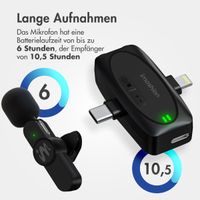 imoshion Mikrofon für Telefon - Ansteckmikrofon - Kabellos - Bluetooth / Lightning / USB-C