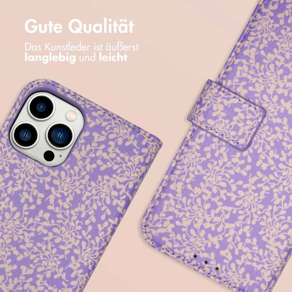 imoshion Design Klapphülle Apple iPhone 12 (Pro) - Purple White Flowers