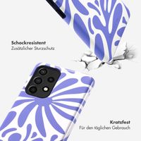 Selencia Vivid Tough Back Cover für das Samsung Galaxy A52(s) (5G/4G) - Modern Bloom Sapphire Blue