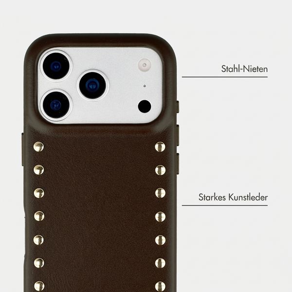 Selencia Studs Backcover mit MagSafe Apple iPhone 17 Pro Max - Cacao Crush