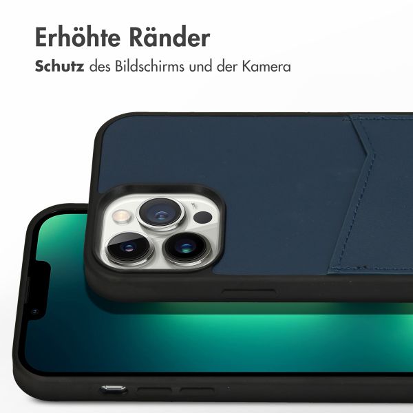 Accezz Premium Leather Card Slot Back Cover für das iPhone 13 Pro Max - Dunkelblau