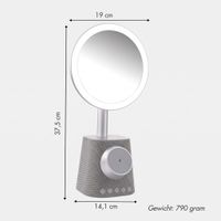 imoshion Make-up-Spiegel mit Bluetooth-Lautsprecher und kabellosem Ladegerät - Silber
