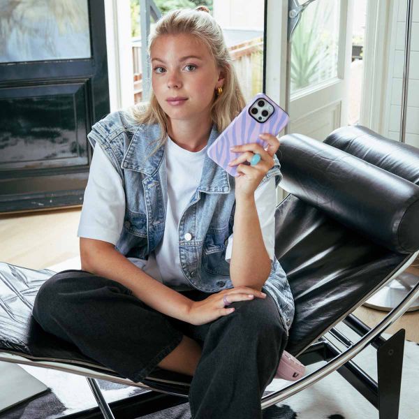 Selencia Vivid Back Cover Samsung Galaxy A15 (5G/4G) - Zebra Light Pink Lilac