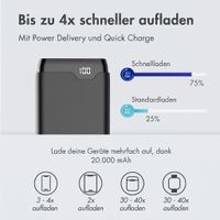 imoshion Powerbank - 20.000 mAh - Schnelles Aufladen und Power Delivery - Schwarz