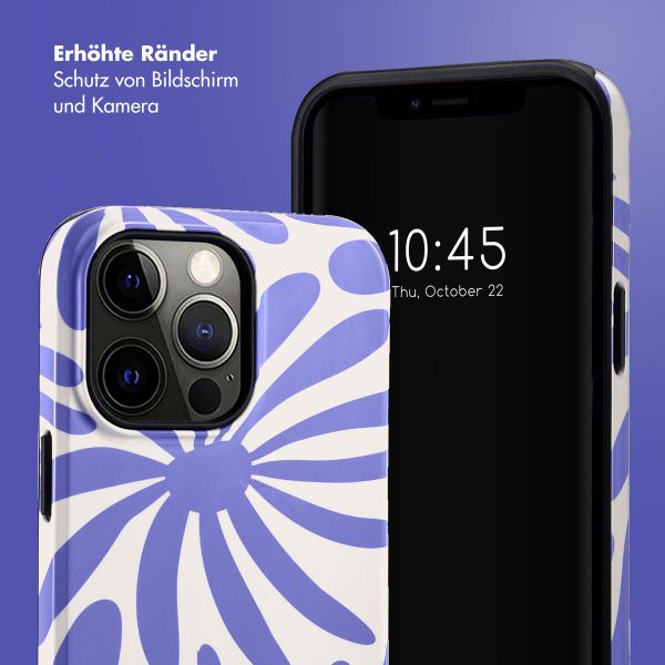 Selencia Vivid Tough Back Cover für das iPhone 14 Pro Max - Modern Bloom Sapphire Blue