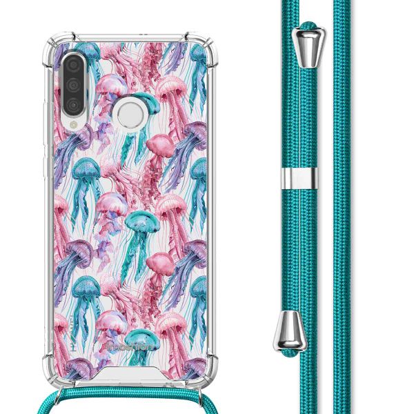imoshion Design Hülle mit Band Huawei P30 Lite - Jellyfish Watercolor