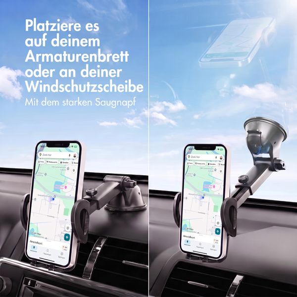 imoshion ﻿ Telefonhalter für das Auto - Verstellbar - Universell - Carbon - Armaturenbrett / Scheibe - Schwarz