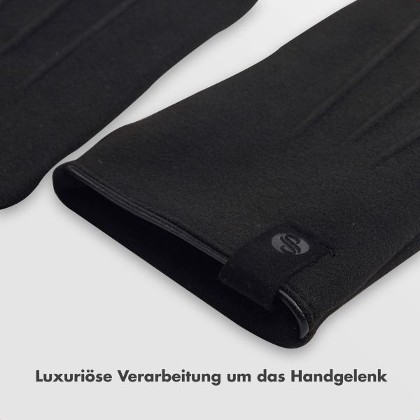 Selencia Touchscreen-Handschuhe mit Wildleder-Optik - Damen - Größe M - Schwarz