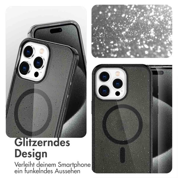 imoshion Sparkle Back Cover mit MagSafe Apple iPhone 15 Pro Max - Glitter Schwarz