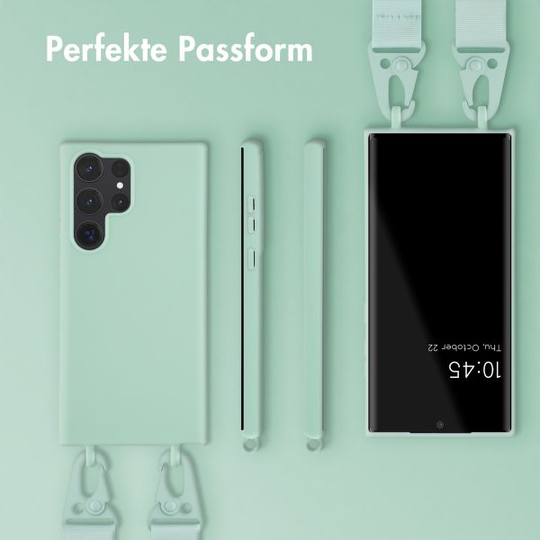 Selencia SilikonHülle mit abnehmbarem Band Samsung Galaxy S23 Ultra - Türkis