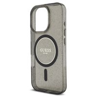 Guess MagSafe IML Glitter Case mit Beads Strap für das iPhone 16 Pro Max - Black