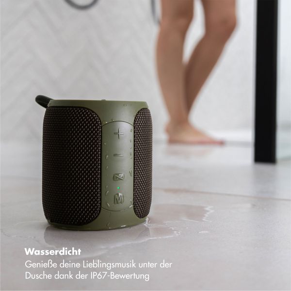 Selencia AquaPlay Bluetooth-Lautsprecher - Drahtloser Lautsprecher - Wasserdicht - Army Green