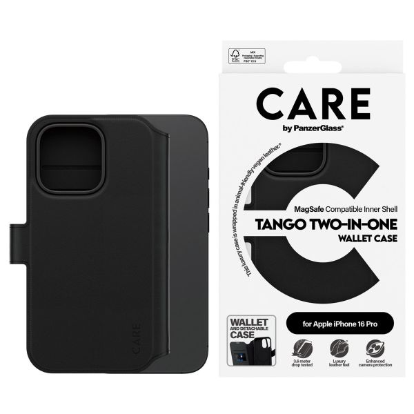 CARE by PanzerGlass Tango 2 in 1 Wallet Case MagSafe Apple iPhone 16 Pro - Schwarz