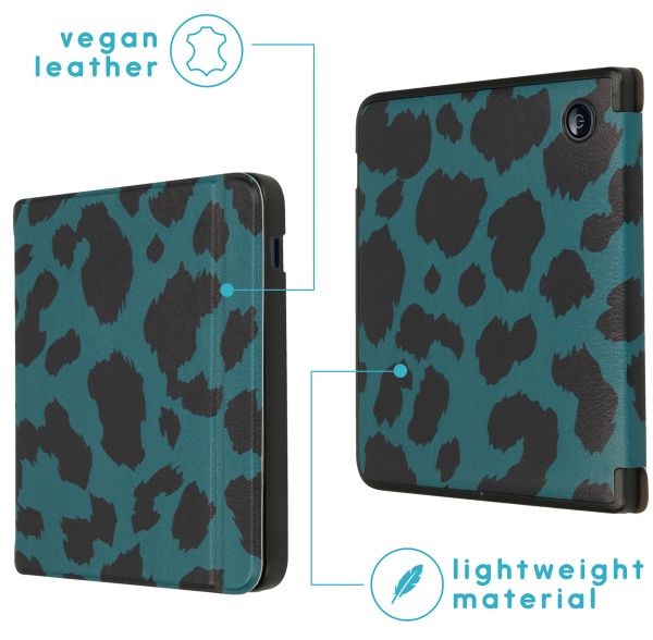 imoshion Design Slim Hard Sleepcover mit Stand für das Kobo Libra 2 / Tolino Vision 6 - Green Panther