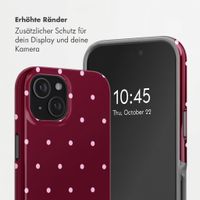 Selencia Vivid Back Cover Apple iPhone 15 - Happy Dots Burgundy