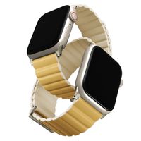 Uniq Revix Premium Edition doppelseitiges Armband für die Apple Watch Series 1 bis 9 / SE (38/40/41 mm) | Series 10 (42 mm) - Elfenbein/Kanariengelb