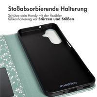 imoshion Design Klapphülle Samsung Galaxy A17 - Smoke Green Flowers