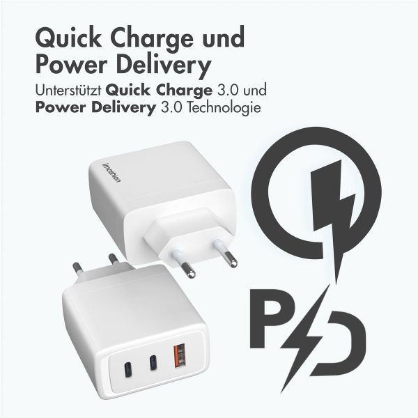 imoshion 65 Watt Ladegerät | 2x USB-C + 1x USB-A - Weiß