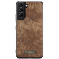 CaseMe Luxuriöse 2-in-1-Portemonnaie-Klapphülle Leder für das Samsung Galaxy S22 - Braun