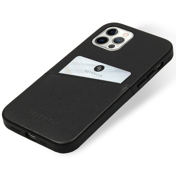 Selencia Vayu Veganes Leder-Backcover Apple iPhone 12 (Pro) - Schwarz