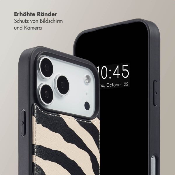 Selencia Nova HandyHülle mit Kordel und Kartenhalter Apple iPhone 17 Pro - Zazzy Zebra