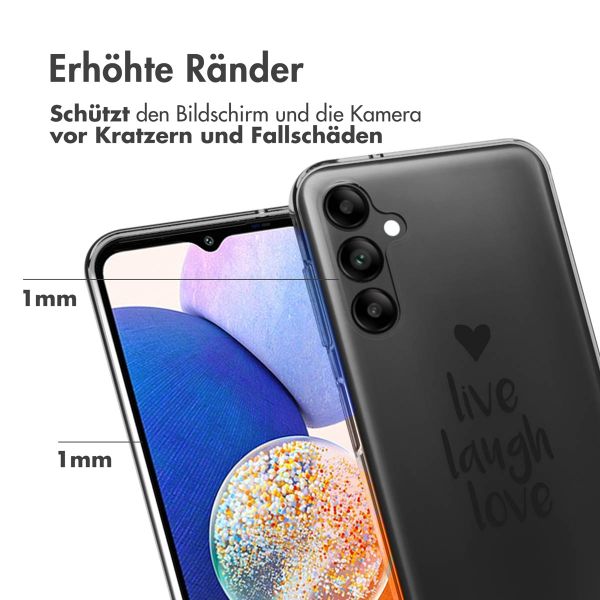 imoshion Design Hülle für das Samsung Galaxy A14 (5G/4G) - Live Laugh Love - Schwarz