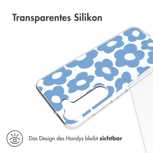 imoshion Design Hülle Samsung Galaxy S23 Plus - Retro Blue Flowers