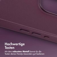 Accezz MagSafe Leather Backcover für das iPhone 15 Pro Max - Heath Purple