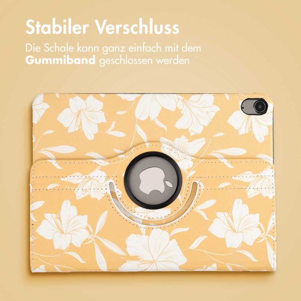 imoshion 360° drehbare Design Klapphülle Apple iPad Air 5 (2022) / Air 4 (2020) - Yellow Flowers