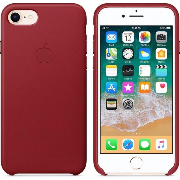 Apple Leder-Case für das Apple iPhone SE (2022 / 2020) / 8 / 7 - Red