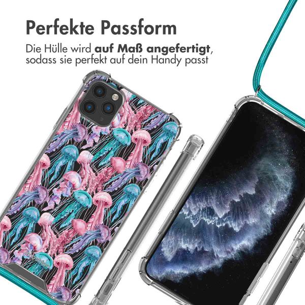 imoshion Design Hülle mit Band Apple iPhone 11 Pro Max - Jellyfish Watercolor