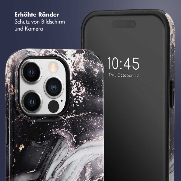 Selencia Vivid Tough Back Cover für das iPhone 14 Pro - Chic Marble Black