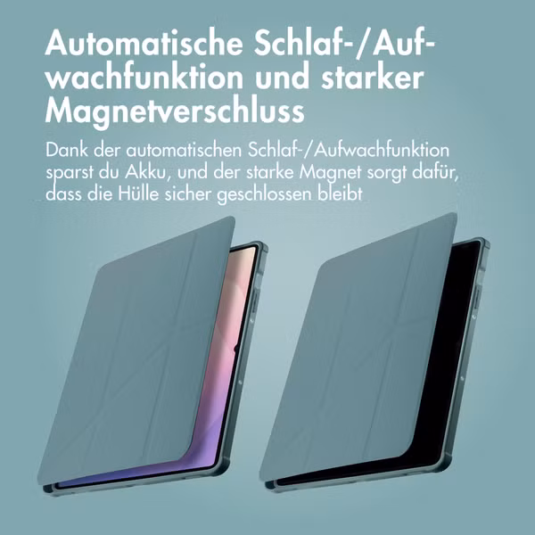 imoshion Origami Klapphülle Samsung Galaxy Tab S9 11.0 Zoll / S10 Lite / S10 FE / S9 FE 10.9 Zoll - Dunkelgrün