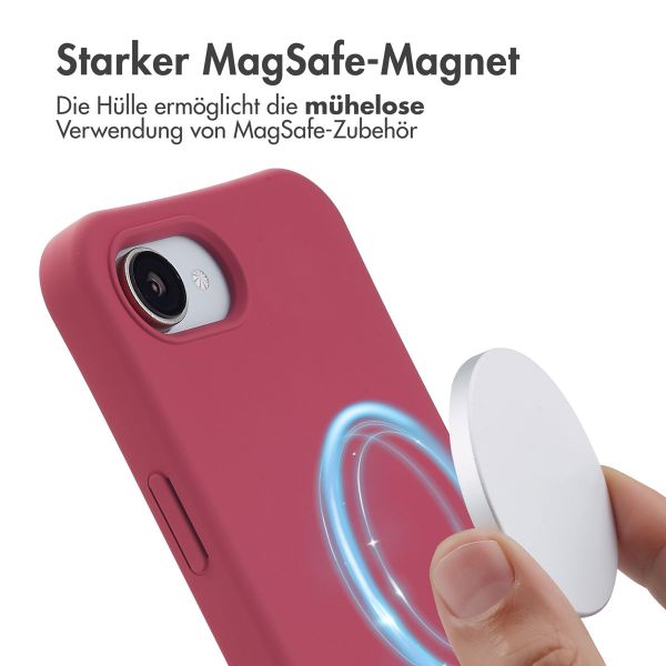 imoshion Color Backcover mit abnehmbarem Handykette und MagSafe Apple iPhone 16e - Red Raspberry
