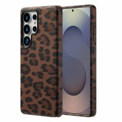 Selencia Sabi Backcover Leopardenmuster mit MagSafe Samsung Galaxy S25 Ultra - Mocha Brown