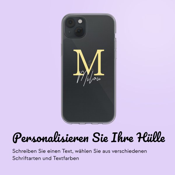 Personalisierte Hülle mit Buchstaben iPhone 13 - Transparent